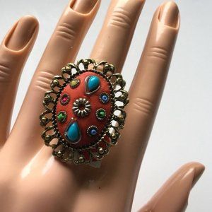 Brand New Adjustable‎ Ring Big Chunky Cocktail Ring. Women's Fashion Jewelry